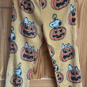 munki munki Yellow Orange Peanuts Pumpkin Fleece Pants